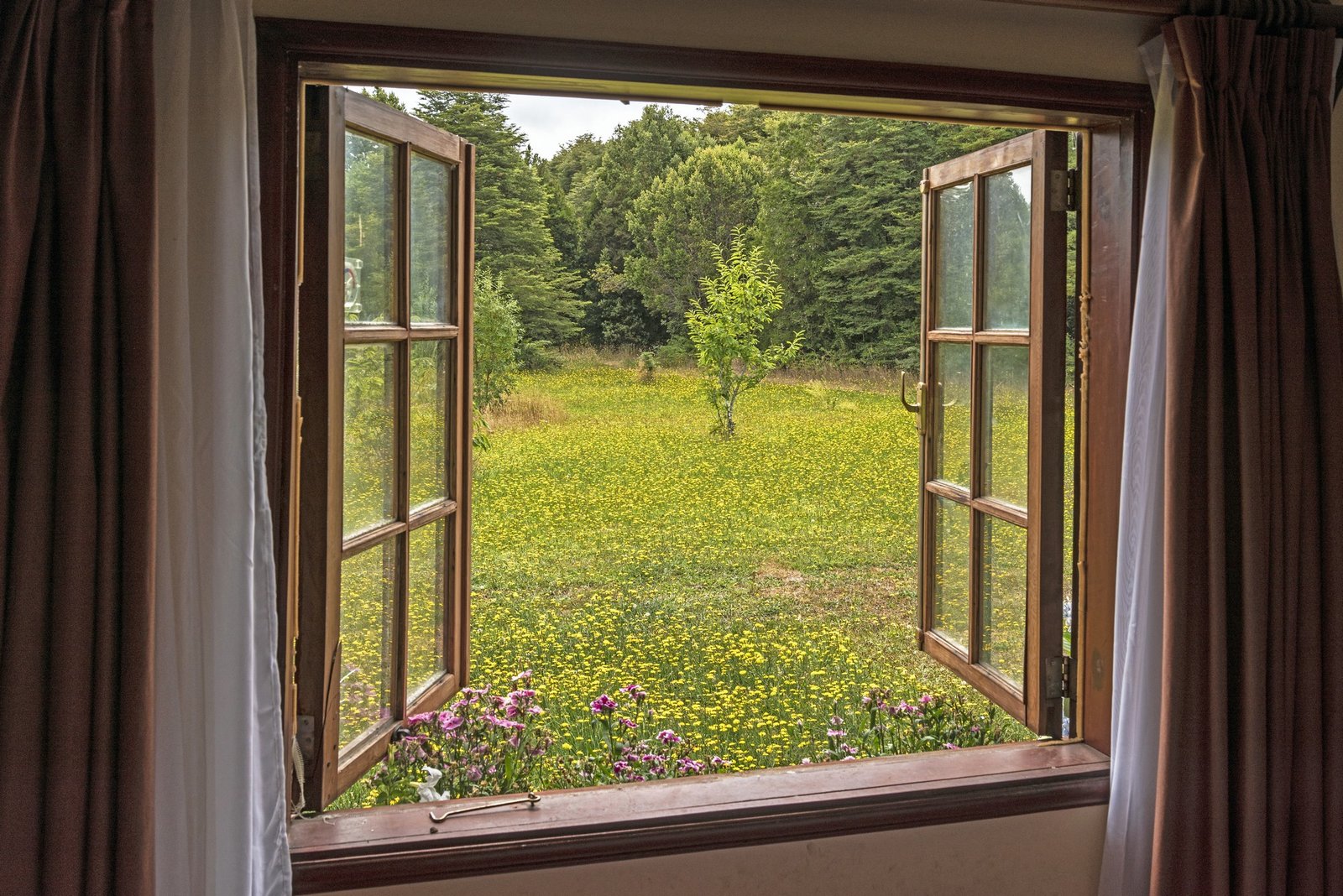 Geöffnetes Fenster in einem Wohnraum